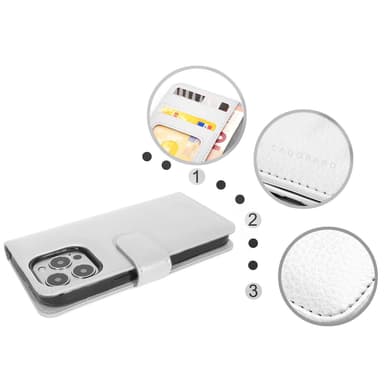 iPhone 13 PRO MAX lommebokdeksel case (hvit)