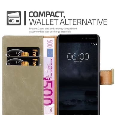 Nokia 8 2017 lommebokdeksel etui (brun)