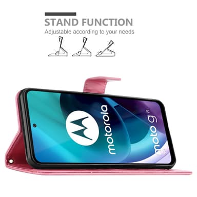 Motorola MOTO G71 5G lommebokdeksel Blomster (rosa)