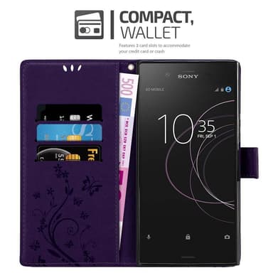 Sony Xperia XZ1 lommebokdeksel Blomster (lilla)
