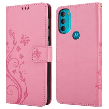 Motorola MOTO G71 5G lommebokdeksel Blomster (rosa)
