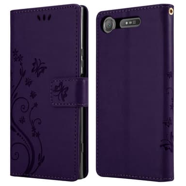 Sony Xperia XZ1 lommebokdeksel Blomster (lilla)