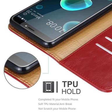 HTC Desire 12 PLUS lommebokdeksel etui (rød)