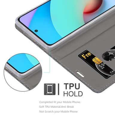 Xiaomi RedMi 10 lommebokdeksel etui (grå)