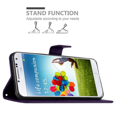 Samsung Galaxy S4 lommebokdeksel Blomster (lilla)