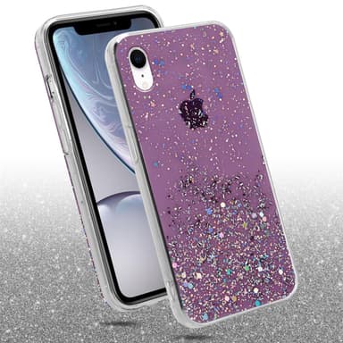 iPhone XR Silikondeksel Glitter (lilla)