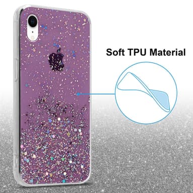 iPhone XR Silikondeksel Glitter (lilla)