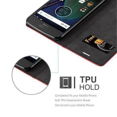 Motorola MOTO G5 PLUS lommebokdeksel case (rød)