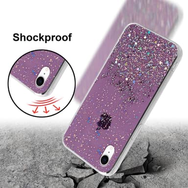 iPhone XR Silikondeksel Glitter (lilla)