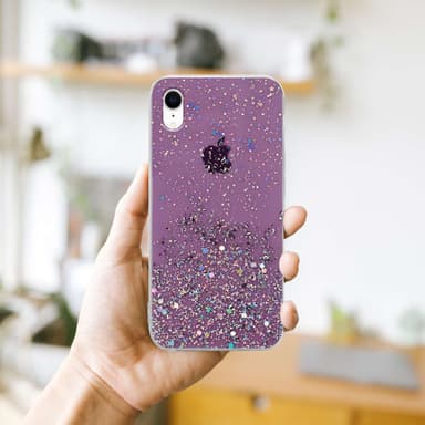 iPhone XR Silikondeksel Glitter (lilla)