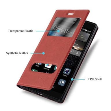 Huawei P8 lommebokdeksel cover (rød)