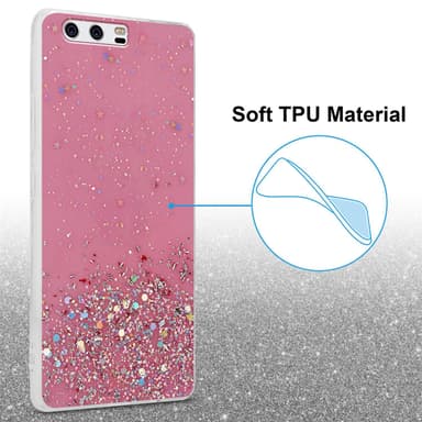 Huawei P10 Silikondeksel Glitter (rosa)