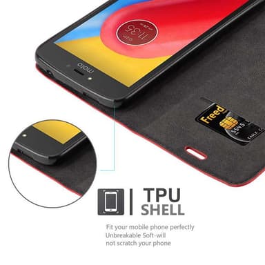 Motorola MOTO C lommebokdeksel case (rød)
