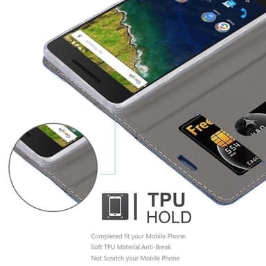 Huawei Google NEXUS 6P lommebokdeksel etui (blå)