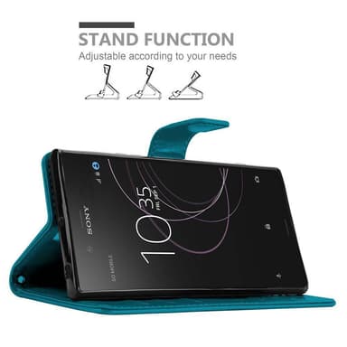 Sony Xperia XZ1 lommebokdeksel Blomster (blå)