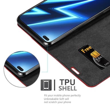 Realme 6 PRO lommebokdeksel case (rød)