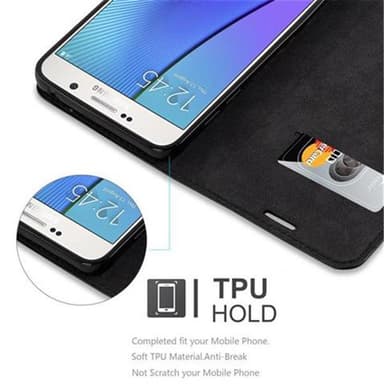 Samsung Galaxy NOTE 5 lommebokdeksel case (svart)