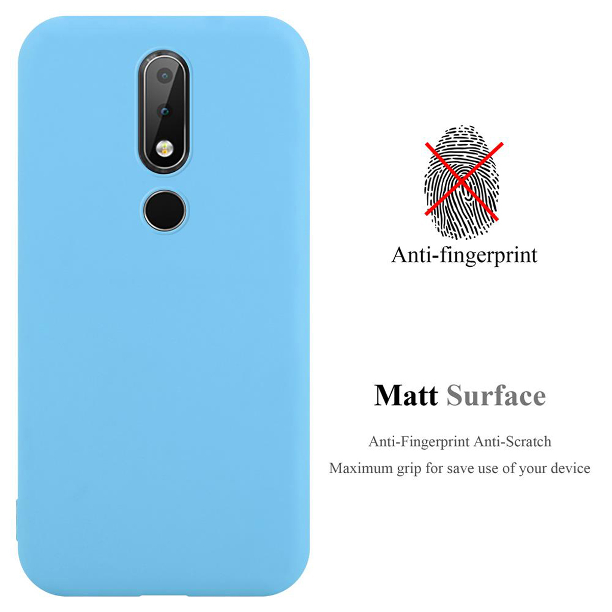 Deksel Nokia 6.1 PLUS / X6 Silikon cover (blå)