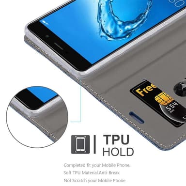 Huawei Enjoy 7 PLUS lommebokdeksel etui (blå)