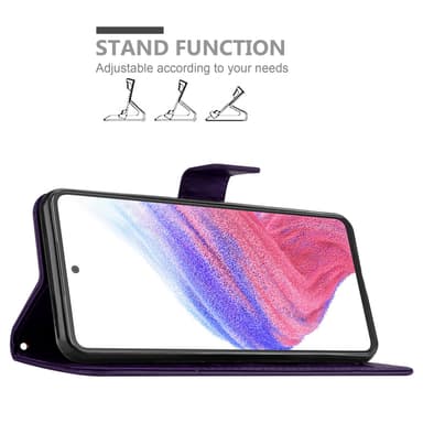 Samsung Galaxy A53 5G lommebokdeksel Blomster (lilla)