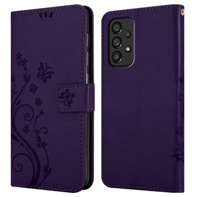 Samsung Galaxy A53 5G lommebokdeksel Blomster (lilla)