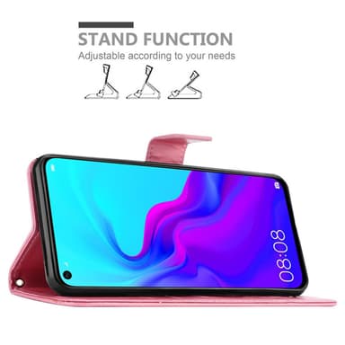 Huawei NOVA 4 lommebokdeksel Blomster (rosa)