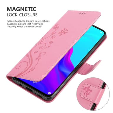 Huawei NOVA 4 lommebokdeksel Blomster (rosa)