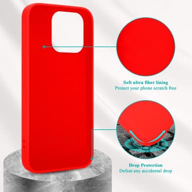 iPhone 14 PRO silikondeksel case (rød)