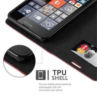 Nokia Lumia 640 lommebokdeksel case (rød)