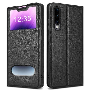 Huawei P30 lommebokdeksel cover (svart)
