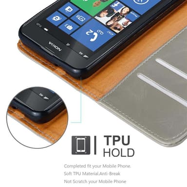 Nokia Lumia 520 / 521 lommebokdeksel etui (brun)