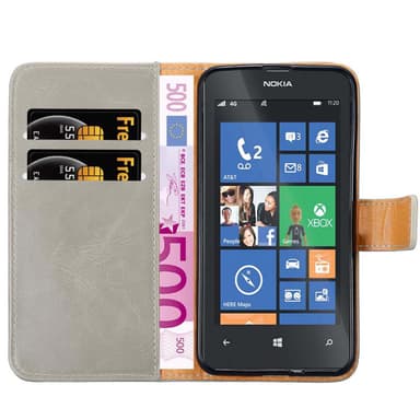 Nokia Lumia 520 / 521 lommebokdeksel etui (brun)