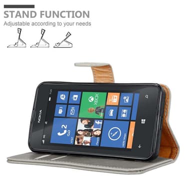 Nokia Lumia 520 / 521 lommebokdeksel etui (brun)