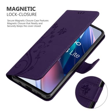 Oppo FIND X3 LITE lommebokdeksel Blomster (lilla)
