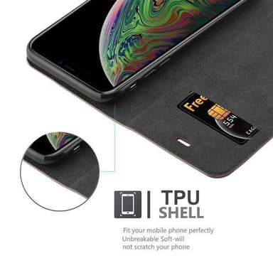 iPhone XS MAX lommebokdeksel case (brun)