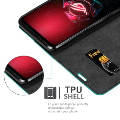 Asus ROG Phone 5 lommebokdeksel case (turkis)