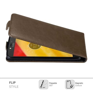 Motorola MOTO C PLUS deksel flip cover (brun)