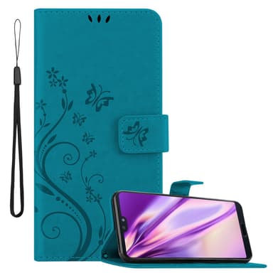 Huawei P20 PRO / P20 PLUS lommebokdeksel Blomster (blå)