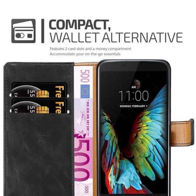 LG K10 2016 lommebokdeksel etui (svart)