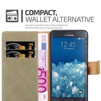Samsung Galaxy NOTE EDGE lommebokdeksel etui (brun)