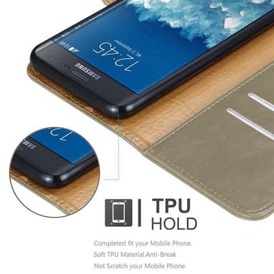 Samsung Galaxy NOTE EDGE lommebokdeksel etui (brun)