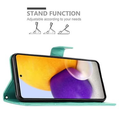 Samsung Galaxy A73 5G lommebokdeksel Blomster (turkis)