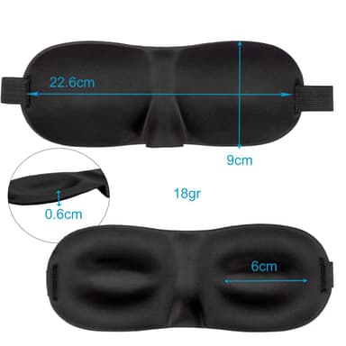 Øyemaske ergonomisk unisex-søvnmaske (svart)