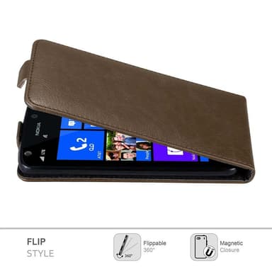 Nokia Lumia 925 deksel flip cover (brun)