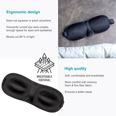 Øyemaske ergonomisk unisex-søvnmaske (svart)