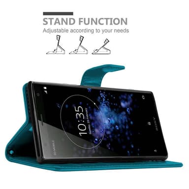 Sony Xperia XZ2 lommebokdeksel Blomster (blå)