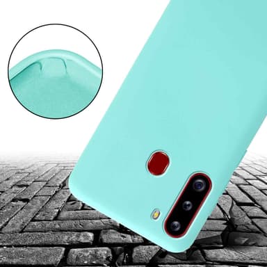 Deksel Samsung Galaxy A21 med Halskjede (turkis)