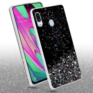 Samsung Galaxy A40 Silikondeksel Glitter (svart)