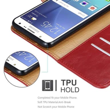 Samsung Galaxy J7 2015 lommebokdeksel etui (rød)