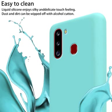 Deksel Samsung Galaxy A21 med Halskjede (turkis)
